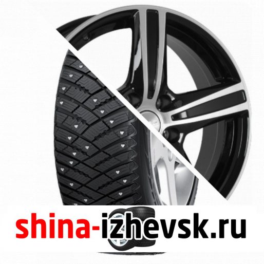 Колесо в сборе Goodyear Ultra Grip Ice Arctic SUV 225/65 R17 T 102 + СКАД Адмирал 6.5xR17 5×112 ET45 DIA66.6 Черный глянцевый с полированной лицевой поверхностью в Ижевске